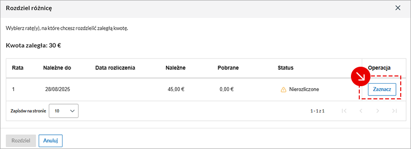 Ekran wysyłania faktury